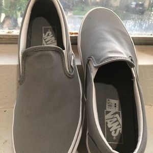 Grey slip on vans 10.5 in women 9 in men